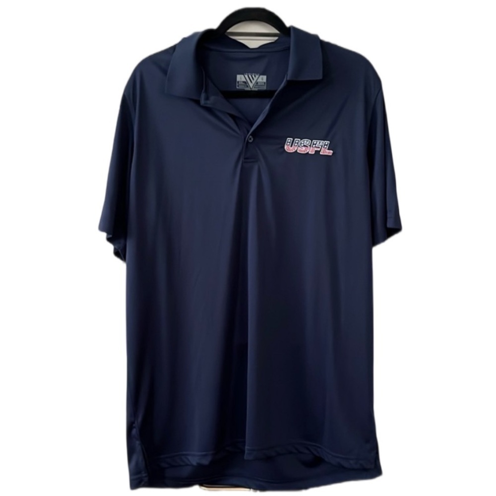 Level Wear USFL Football League Polo Shirt Size Large Blue